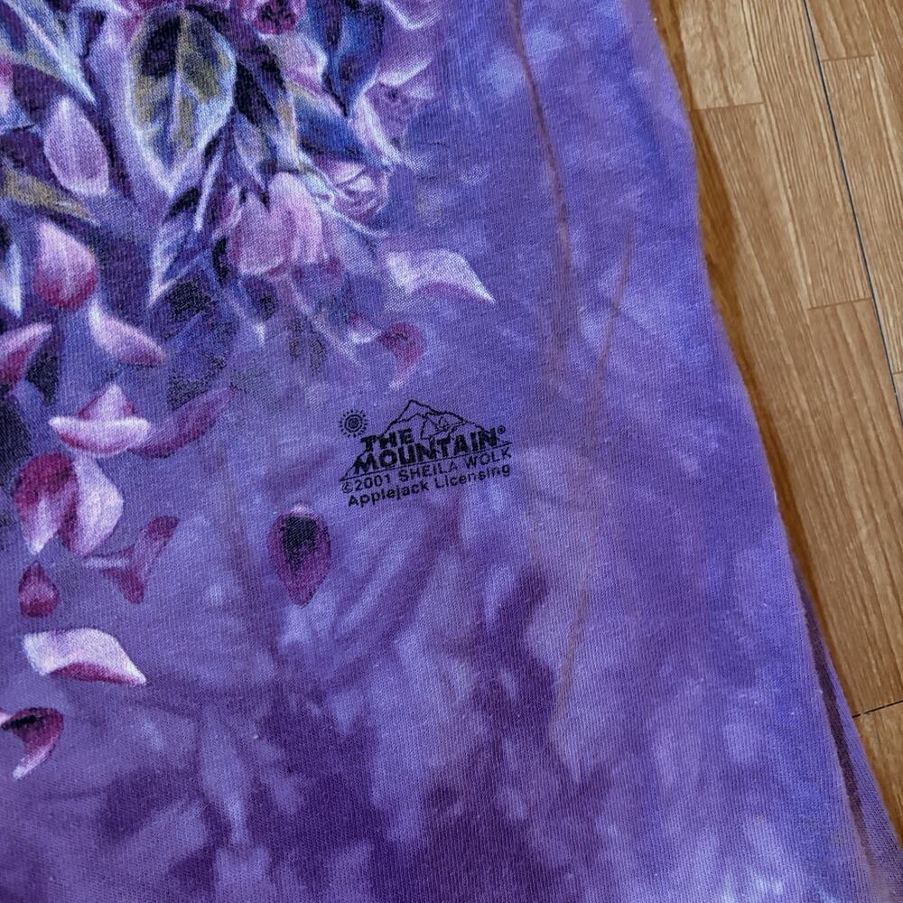 Vintage Y2K The Mountain Fairy T-Shirt Mens XL Purple Tie Dye Floral Sheila Wolk - Picture 3 of 5